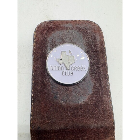 Genuine Alligator Crocodile Leather Golf Ball Marker Holder w/ 2 Markers Onion C - Picture 6 of 8